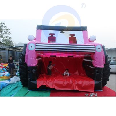 Pink aufblasbare Jeep Schloss Rutschkombination Bouncer SUV Sprung Schloss mit Blaser