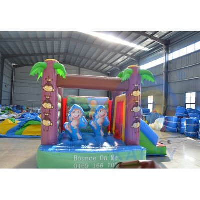 Zeichentrickfilm Kleiner Affe Mini aufblasbare Schlossslide Kombination für Indoor-Spiel