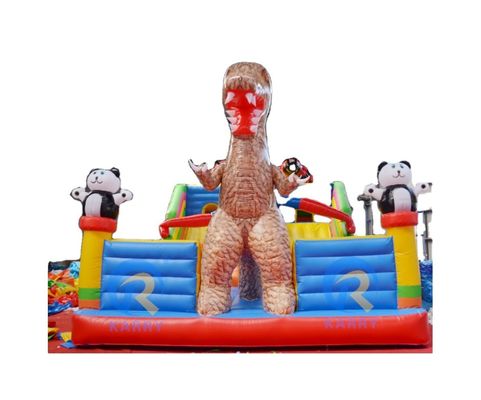 Party-Veranstaltungen Dinosaurier Spider-Man Panda Kombination Aufblasbare Sprungburg mit Rutsche