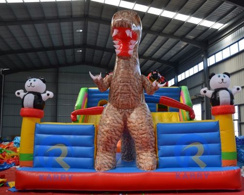 Party-Veranstaltungen Dinosaurier Spider-Man Panda Kombination Aufblasbare Sprungburg mit Rutsche