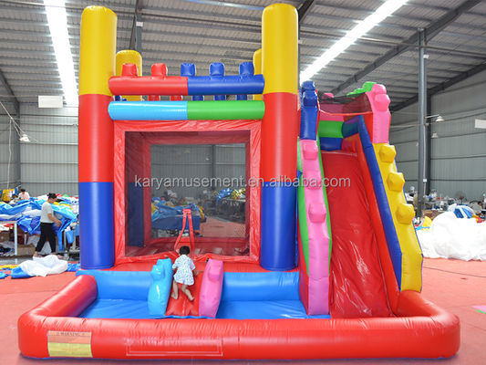 Unisex Hinterhof Party aufblasbare Springburg Kombination Wasserrutsche mit Pool und Rutsche
