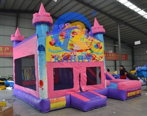 14 Jahre hoch PVC Geburtstagsfeier aufblasbare Sprungburg mit 5*5m-Rutsche und Zubehör
