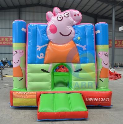 Unisex PVC Cartoon Pink Piggy Mini aufblasbares Schloss für Innen- und Außenhandel