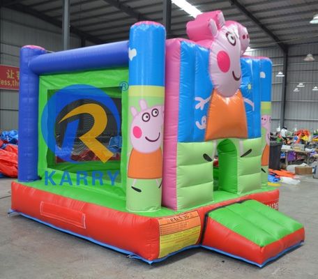 Unisex PVC Cartoon Pink Piggy Mini aufblasbares Schloss für Innen- und Außenhandel
