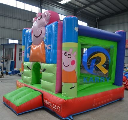 Unisex PVC Cartoon Pink Piggy Mini aufblasbares Schloss für Innen- und Außenhandel