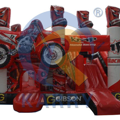 Bouncy Red 3D Racing Castle Slide Combo mit aufblasbarem Bouncer Castle und Logo