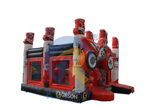 Bouncy Red 3D Racing Castle Slide Combo mit aufblasbarem Bouncer Castle und Logo