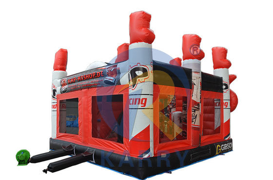 Bouncy Red 3D Racing Castle Slide Combo mit aufblasbarem Bouncer Castle und Logo