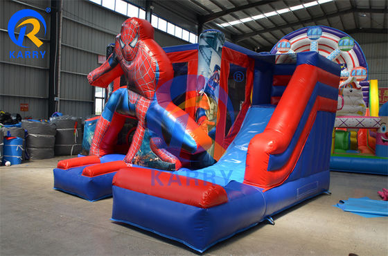 Kommerzielles aufblasbares Spiderman-Sprunghaus mit Schiebereglern aus PVC-Material mit EN14960-Zertifizierung
