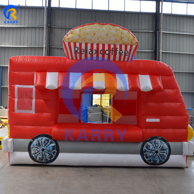 Innen PVC kommerzielle aufblasbare entspannende Kaffee-Auto Sprung-Bouncy Castle Popcorn Booth