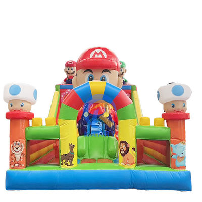 PVC-Cartoon-Mario-Themen Aufblasbares Vergnügungsstück Spielplatz Sprungschütze mit Rutsche