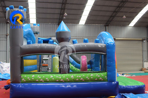 Rainbow PVC aufblasbare Trampoline Handels-Einhorn-Springer mit Schieberegler und Blaser