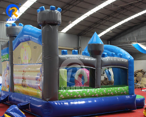 Rainbow PVC aufblasbare Trampoline Handels-Einhorn-Springer mit Schieberegler und Blaser