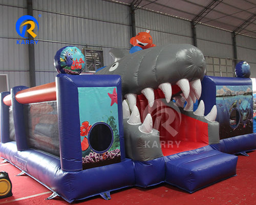 Unisex-Kinder-Wasser-Spaß-Stadt mit Rutsche und Hindernis aufblasbare Sprungburg