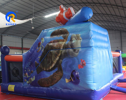 Unisex-Kinder-Wasser-Spaß-Stadt mit Rutsche und Hindernis aufblasbare Sprungburg