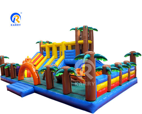 Vergnügungspark Spielausrüstung Dinosaurier-Thema Aufblasbare Spaß Stadt Schloss-Slide Combo
