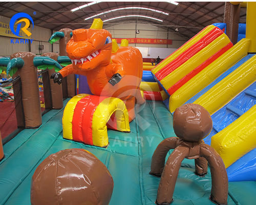 Vergnügungspark Spielausrüstung Dinosaurier-Thema Aufblasbare Spaß Stadt Schloss-Slide Combo