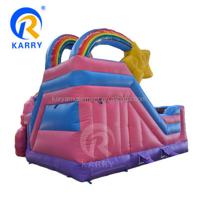Outdoor-Kommerzielles Kind Hindernis-Toggan aufblasbares Sprunghaus Einhorn Regenbogen-Thema