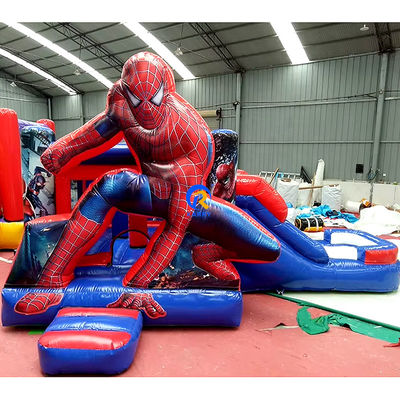 Maximalkapazität 100-500 kg Spiderman Aufblaser-Sprunghaus mit Schieberad und Schloss