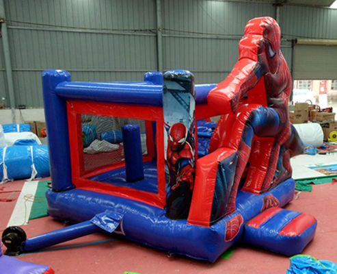 Maximalkapazität 100-500 kg Spiderman Aufblaser-Sprunghaus mit Schieberad und Schloss