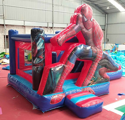 Maximalkapazität 100-500 kg Spiderman Aufblaser-Sprunghaus mit Schieberad und Schloss