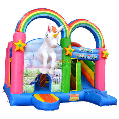 Unisex Regenbogen-Einhorn-Schläger Schloss mit Rutsche