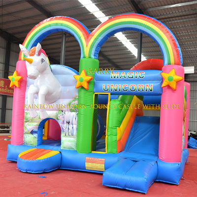 Unisex Regenbogen-Einhorn-Schläger Schloss mit Rutsche