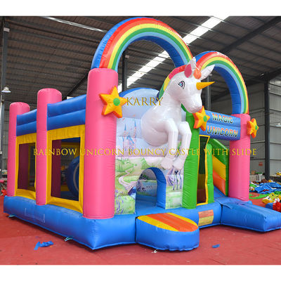 Unisex Regenbogen-Einhorn-Schläger Schloss mit Rutsche