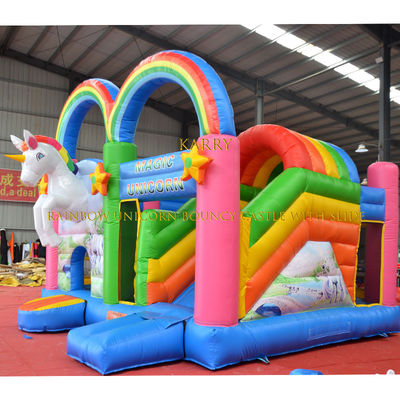 Unisex Regenbogen-Einhorn-Schläger Schloss mit Rutsche