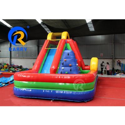 Außenwasser aufblasbare Spiele Sprungburg mit Rutsche und Kletterwand Combo