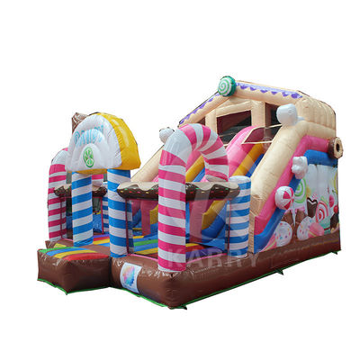 Aufblasbare Süßigkeiten-Themen-Schloss-Sprunghaus-Rutschkombo mit Blower und PVC-Material