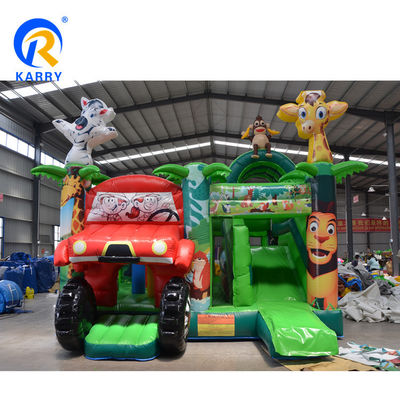 Digitales Drucken Jungle Adventure Aufblasbares Sprunghaus mit Schieberegler und Schloss