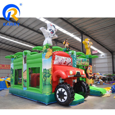 Digitales Drucken Jungle Adventure Aufblasbares Sprunghaus mit Schieberegler und Schloss
