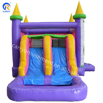 Doppelslide- und Poolsprung PVC aufblasbares Sprunghaus für kommerzielles Outdoor-Spiel
