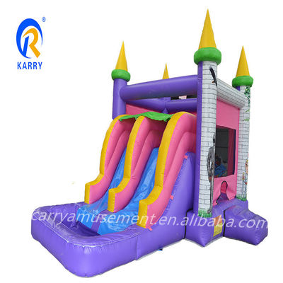 Doppelslide- und Poolsprung PVC aufblasbares Sprunghaus für kommerzielles Outdoor-Spiel