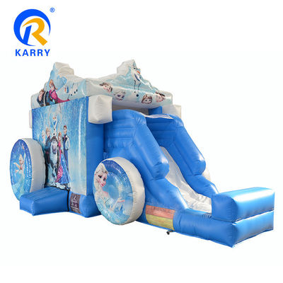 14 Years Up Gefrierter Wagen Aufblasbares Sprunghaus mit Folie Populärer Cartoon Sprungburg