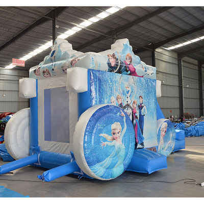 14 Years Up Gefrierter Wagen Aufblasbares Sprunghaus mit Folie Populärer Cartoon Sprungburg
