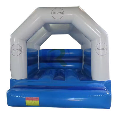 Weiß-blau gewerbliche Sprungburg aufblasbares Sprunghaus für Unisex-Spielplatz