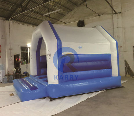 Weiß-blau gewerbliche Sprungburg aufblasbares Sprunghaus für Unisex-Spielplatz