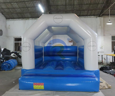 Weiß-blau gewerbliche Sprungburg aufblasbares Sprunghaus für Unisex-Spielplatz