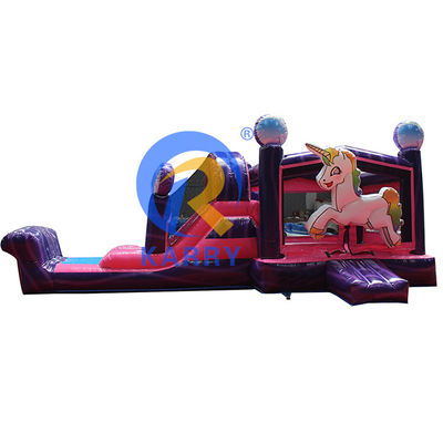 Funktionen Portable Rainbow Unicorn aufblasbare Combo für Erwachsene Springen und Kinderparty