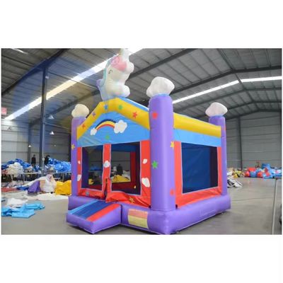 Funktionen Portable Rainbow Unicorn aufblasbare Combo für Erwachsene Springen und Kinderparty