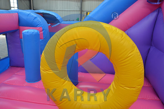 Rainbow Double Unicorn Air Trampolin aufblasbare Schloss Rutsche Combo H14ft für Party-Events