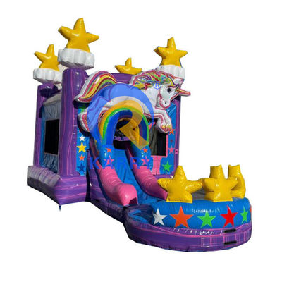 Karry 3 in 1 aufblasbarer Jumper Miete Einhorn Wasserrutsche Combo für Geburtstagsfeier
