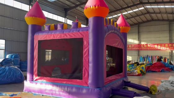 Gewerbliche aufblasbare rosa Schleuder Schloss tragbares PVC-Sprunghaus für Kinder