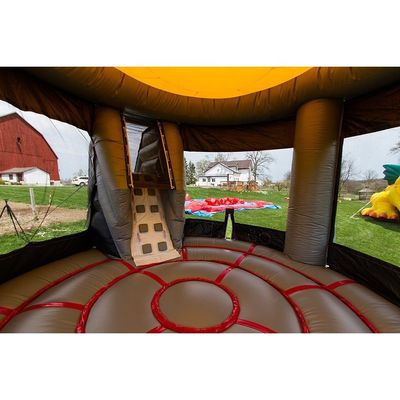 Raumfahrzeug aufblasbarer Türsteher Schloss Trockene Rutsche Combo für Kinder angepasste Farbe
