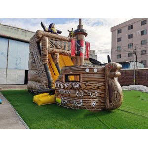 angepasste Farbe aufblasbare Trampolin Combo-Rutsche mit Holz Sprungschloss und Rutsche