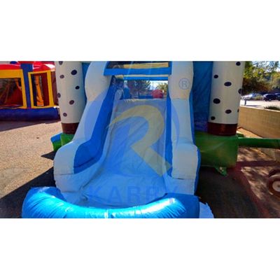 Kommerzielle Regenbogen-Punkte-Einhorn aufblasbare Sprungburg Combo-Slide OEM akzeptabel