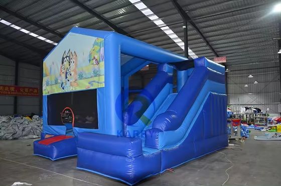 Kinder im Freien Spielplatz aufblasbares Sprunghaus mit Rutsche Sprung Schloss nasse Rutsche Combo