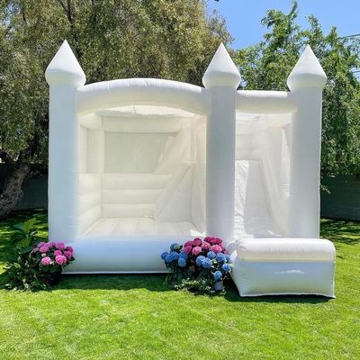 Outdoor-Kids-Party-Must-Have-Weiß aufblasbare Hochzeit Sprunghaus mit Rutsche